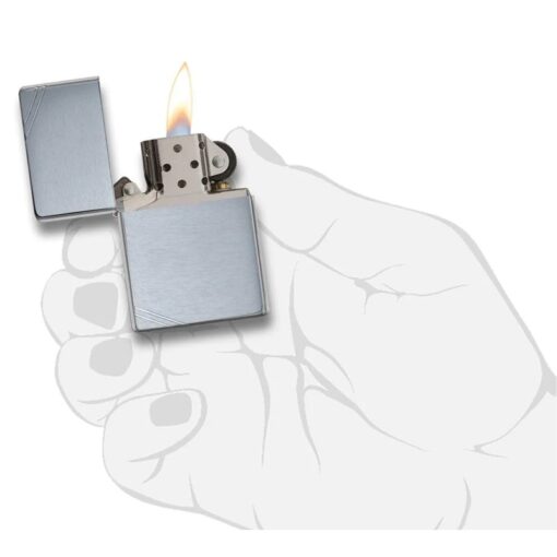 Zippo Brushed Chrome Vintage with Slashes - 230 - Hình ảnh 5