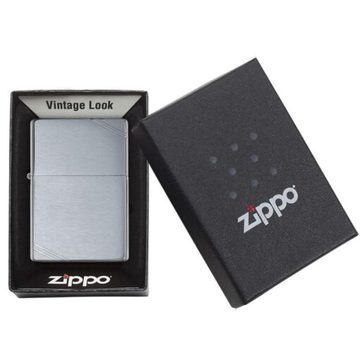 Zippo Brushed Chrome Vintage with Slashes - 230 - Hình ảnh 6