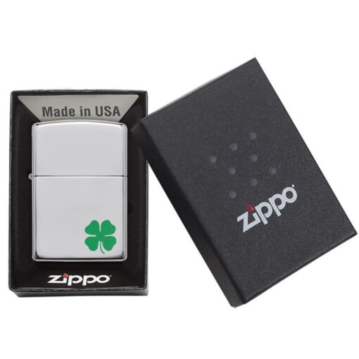 Zippo A Bit O’ Luck Clover Polished Chrome - 24007 - Hình ảnh 6