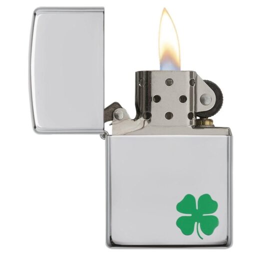 Zippo A Bit O’ Luck Clover Polished Chrome - 24007 - Hình ảnh 4