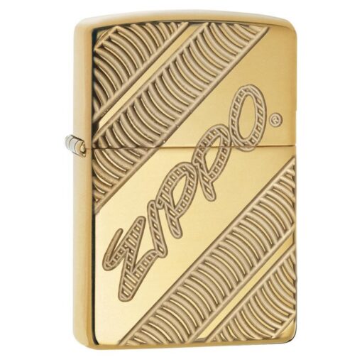 Zippo Armor Coiled Deep Carved High Polish Brass - 29625