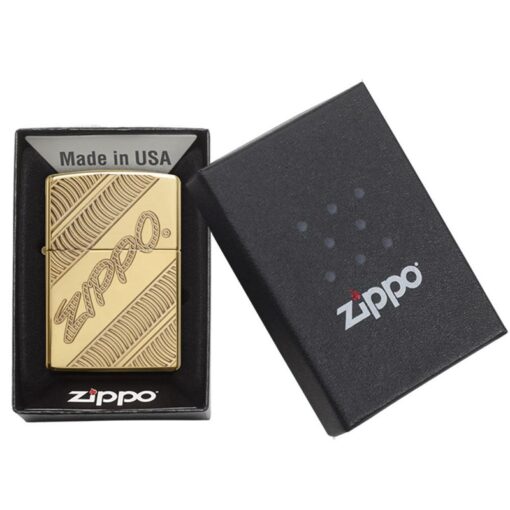 Zippo Armor Coiled Deep Carved High Polish Brass - 29625 - Hình ảnh 4