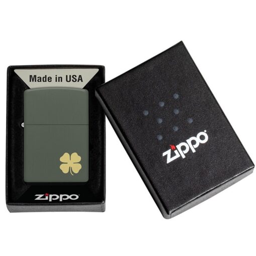 Zippo Four Leaf Clover Green Matte - 49796 - Hình ảnh 5