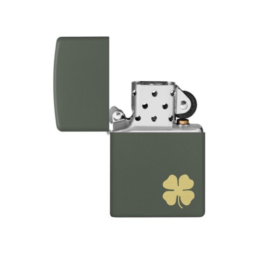 Zippo Four Leaf Clover Green Matte - 49796 - Hình ảnh 2