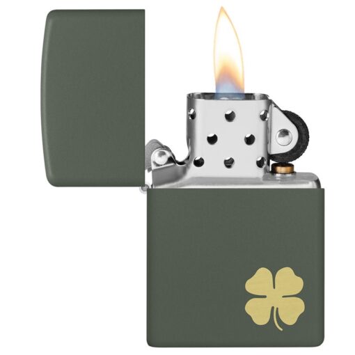 Zippo Four Leaf Clover Green Matte - 49796 - Hình ảnh 4