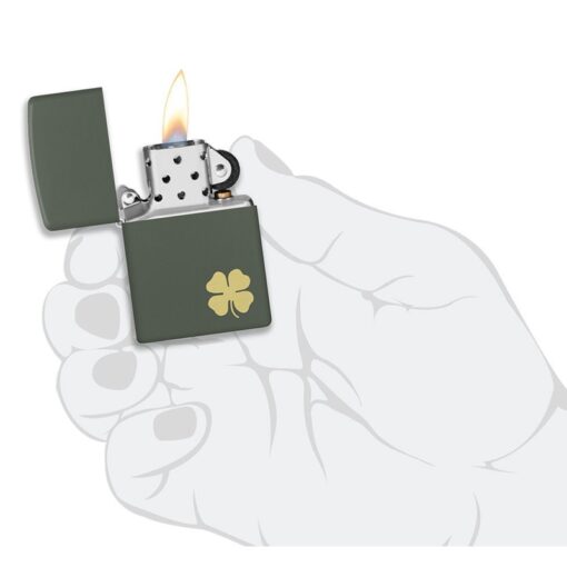 Zippo Four Leaf Clover Green Matte - 49796 - Hình ảnh 6