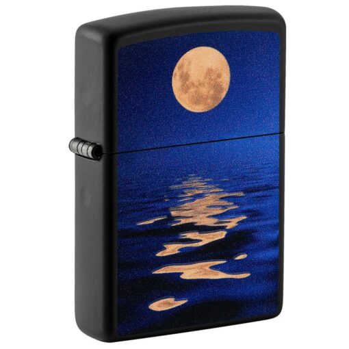Zippo Full Moon Design Black Light Black Matte - 49810