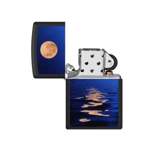 Zippo Full Moon Design Black Light Black Matte - 49810 - Hình ảnh 2
