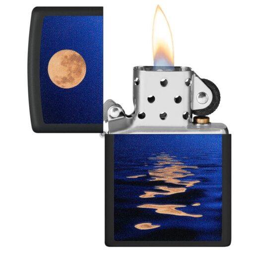 Zippo Full Moon Design Black Light Black Matte - 49810 - Hình ảnh 4