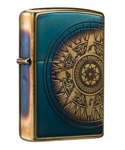 Zippo Compass and Nautical Chart Burning Brass - ZA-3-101A