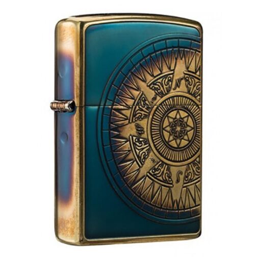 Zippo Compass and Nautical Chart Burning Brass - ZA-3-101A