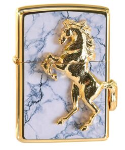 Zippo Golden Horse White Marble Winning Winny - ZA-5-3N