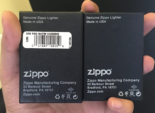 Vỏ zippo thật có mã vạch sản phẩm