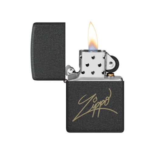 Zippo Classic Black Crackle Laser Engrave - 48143 - Hình ảnh 2