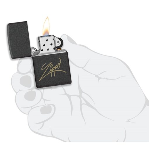 Zippo Classic Black Crackle Laser Engrave - 48143 - Hình ảnh 4