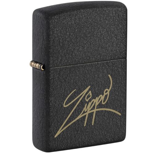 Zippo Classic Black Crackle Laser Engrave - 48143