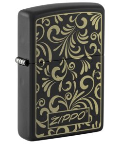 Zippo Golden Floral Black Matte - 48152