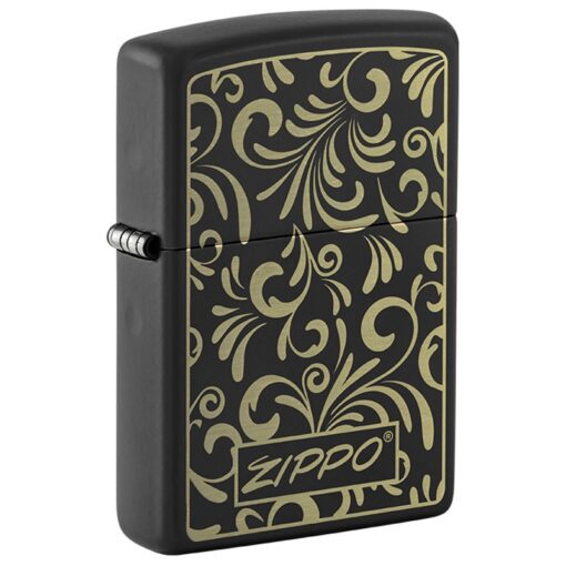 Zippo Golden Floral Black Matte - 48152