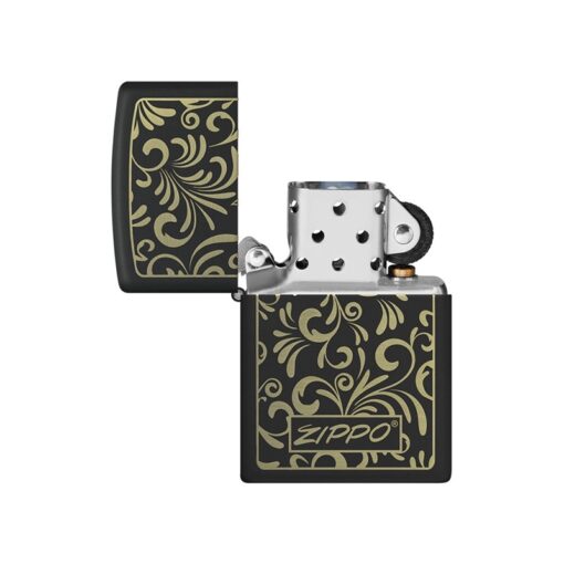 Zippo Golden Floral Black Matte - 48152 - Hình ảnh 2