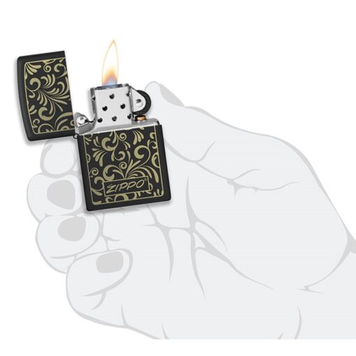 Zippo Golden Floral Black Matte - 48152 - Hình ảnh 5