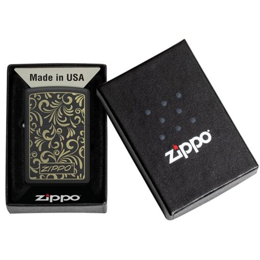 Zippo Golden Floral Black Matte - 48152 - Hình ảnh 6