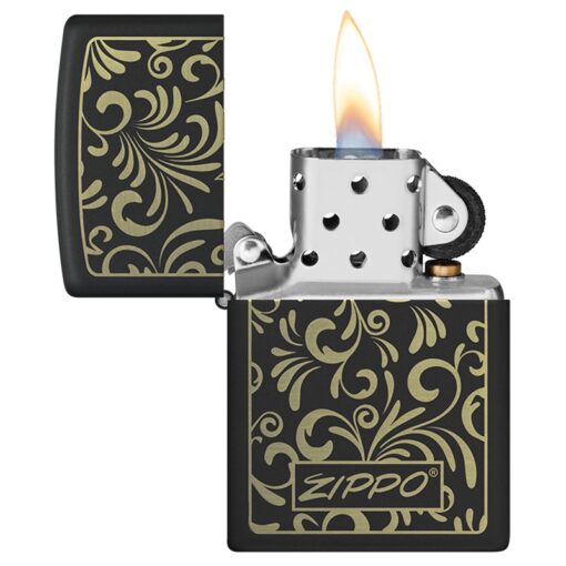 Zippo Golden Floral Black Matte - 48152 - Hình ảnh 4