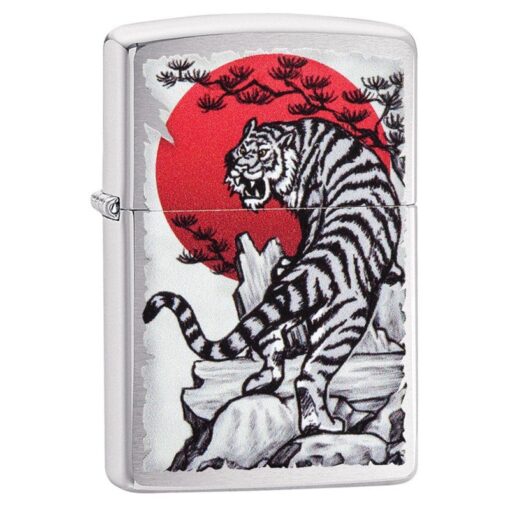 Zippo Asian Tiger Design Brushed Chrome - 29889