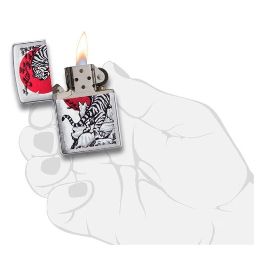 Zippo Asian Tiger Design Brushed Chrome - 29889 - Hình ảnh 6