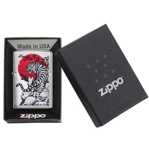 Zippo Asian Tiger Design Brushed Chrome - 29889 - Hình ảnh 5