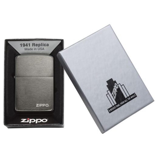 Zippo 1941 Replica Black Ice with Zippo logo - 24485 - Hình ảnh 5