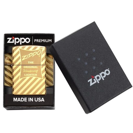 Zippo Vintage Zippo Box Top High Polish Solid Brass - 49075 - Hình ảnh 10