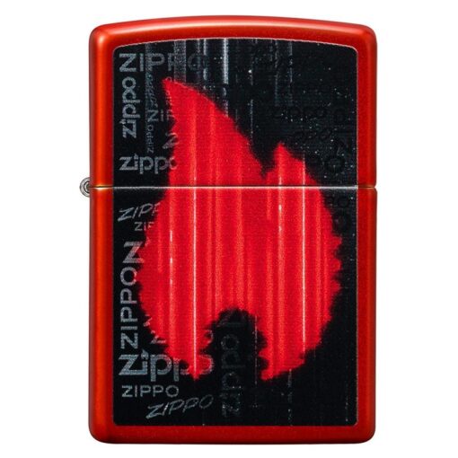 Zippo Flame Logo Metallic Red - 49584 - Hình ảnh 3
