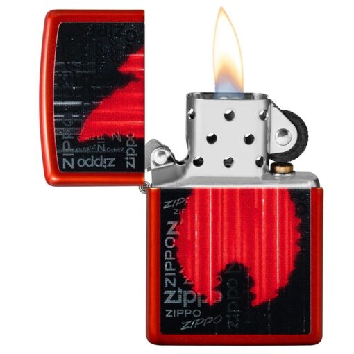 Zippo Flame Logo Metallic Red - 49584 - Hình ảnh 4