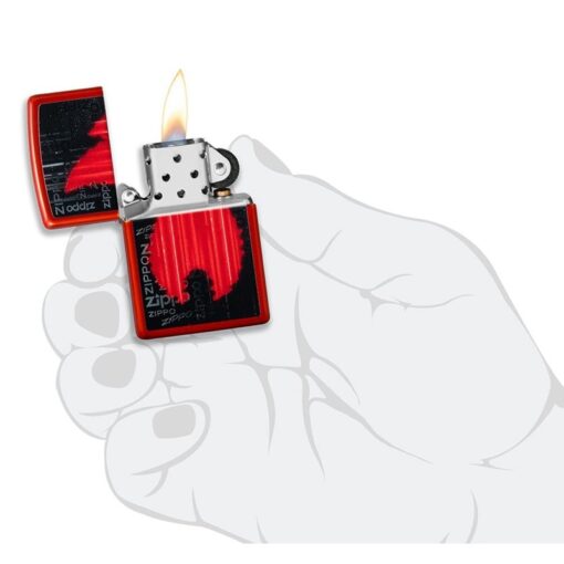 Zippo Flame Logo Metallic Red - 49584 - Hình ảnh 5