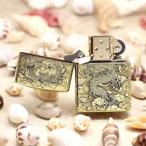 Zippo Brass Rồng Mây - BRC24 - Hình ảnh 4