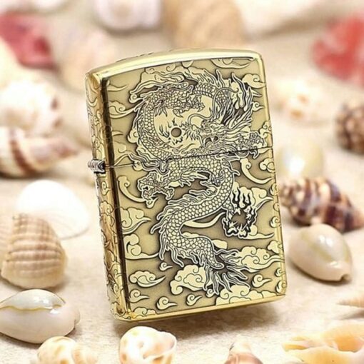 Zippo Brass Rồng Mây - BRC24 - Hình ảnh 2