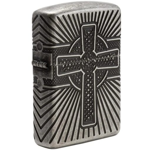 Zippo Armor Multicut Celtic Cross and Knot Antique Silver - 29667
