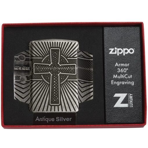 Zippo Armor Multicut Celtic Cross and Knot Antique Silver - 29667 - Hình ảnh 7