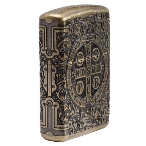 Zippo Armor St. Benedict Design 360 Multicut Antique Brass - 29719 - Hình ảnh 4