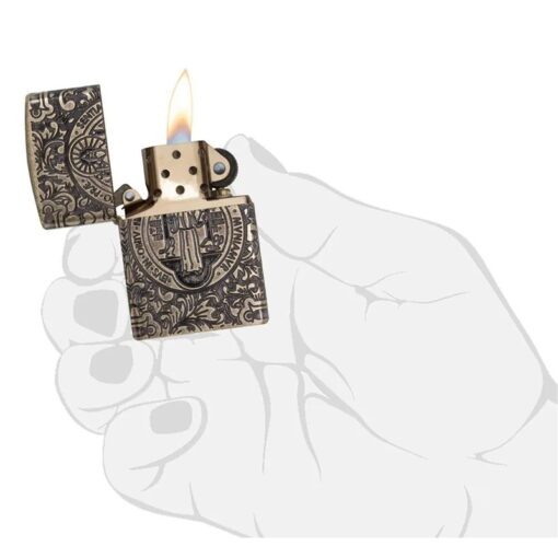 Zippo Armor St. Benedict Design 360 Multicut Antique Brass - 29719 - Hình ảnh 6