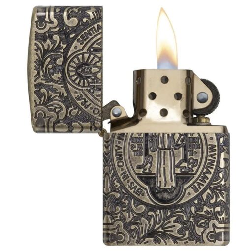 Zippo Armor St. Benedict Design 360 Multicut Antique Brass - 29719 - Hình ảnh 5
