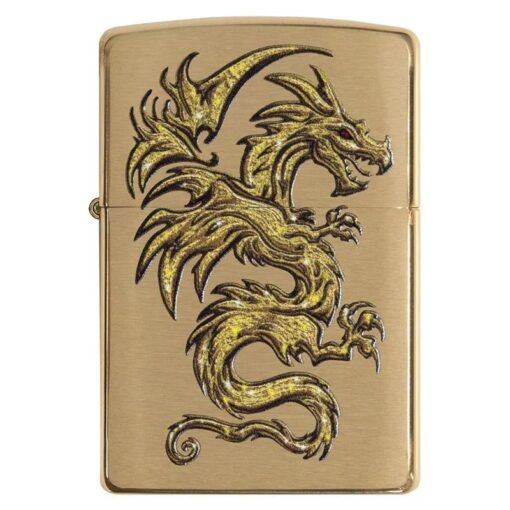 Zippo Dragon Design Brushed Brass – 29725 - Hình ảnh 3