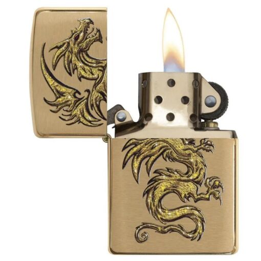 Zippo Dragon Design Brushed Brass – 29725 - Hình ảnh 4
