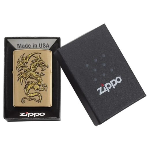 Zippo Dragon Design Brushed Brass – 29725 - Hình ảnh 6