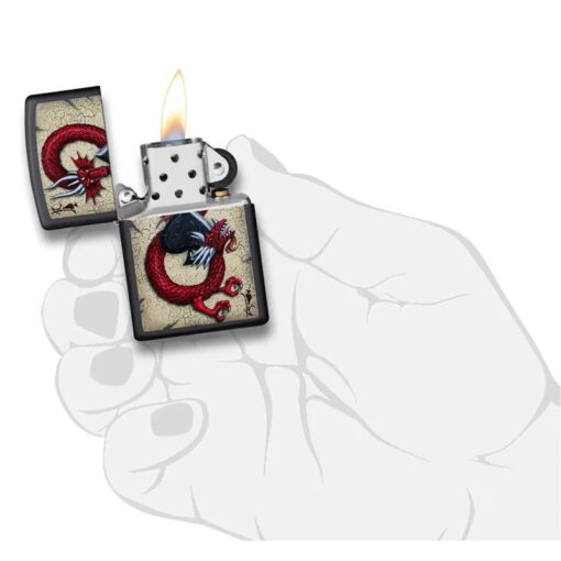 Zippo Black Matte Dragon Ace Design - 29840 - Hình ảnh 5