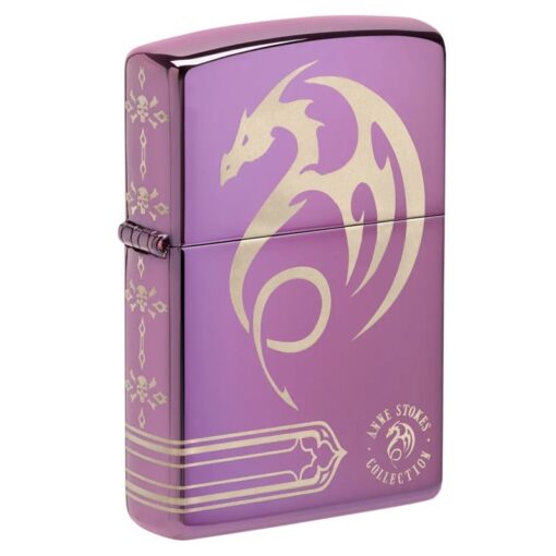 Zippo Anne Stokes Dragon Laser 360 High Polish Purple - 48574