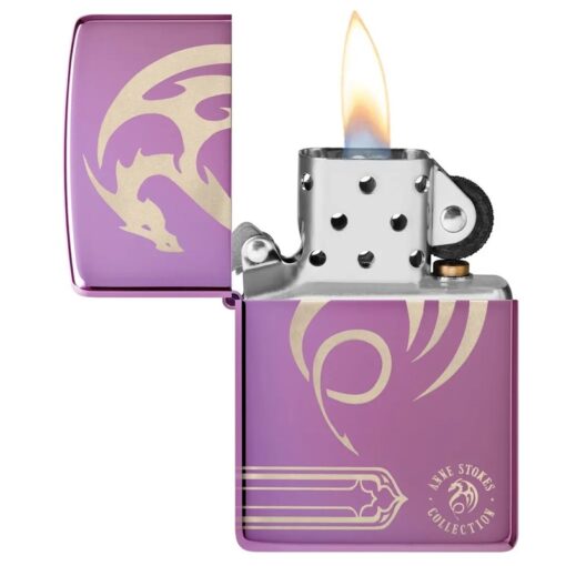 Zippo Anne Stokes Dragon Laser 360 High Polish Purple - 48574 - Hình ảnh 7