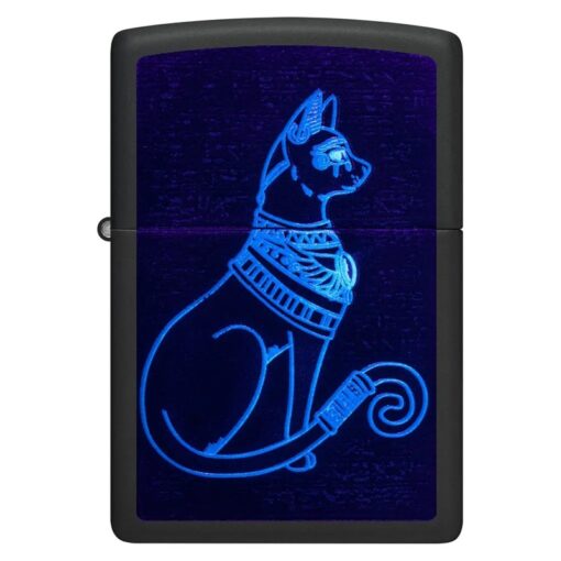 Zippo Black Light Spiritual Cat Design Black Matte - 48582 - Hình ảnh 4