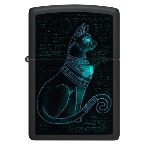 Zippo Black Light Spiritual Cat Design Black Matte - 48582 - Hình ảnh 3