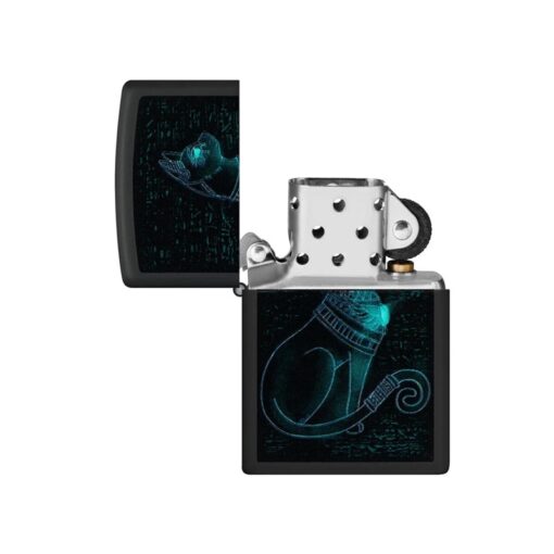 Zippo Black Light Spiritual Cat Design Black Matte - 48582 - Hình ảnh 2